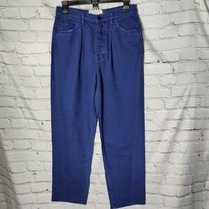 Sandrine Rose X Free People High Waist Wide Leg Blue Buckle Pants Size 26